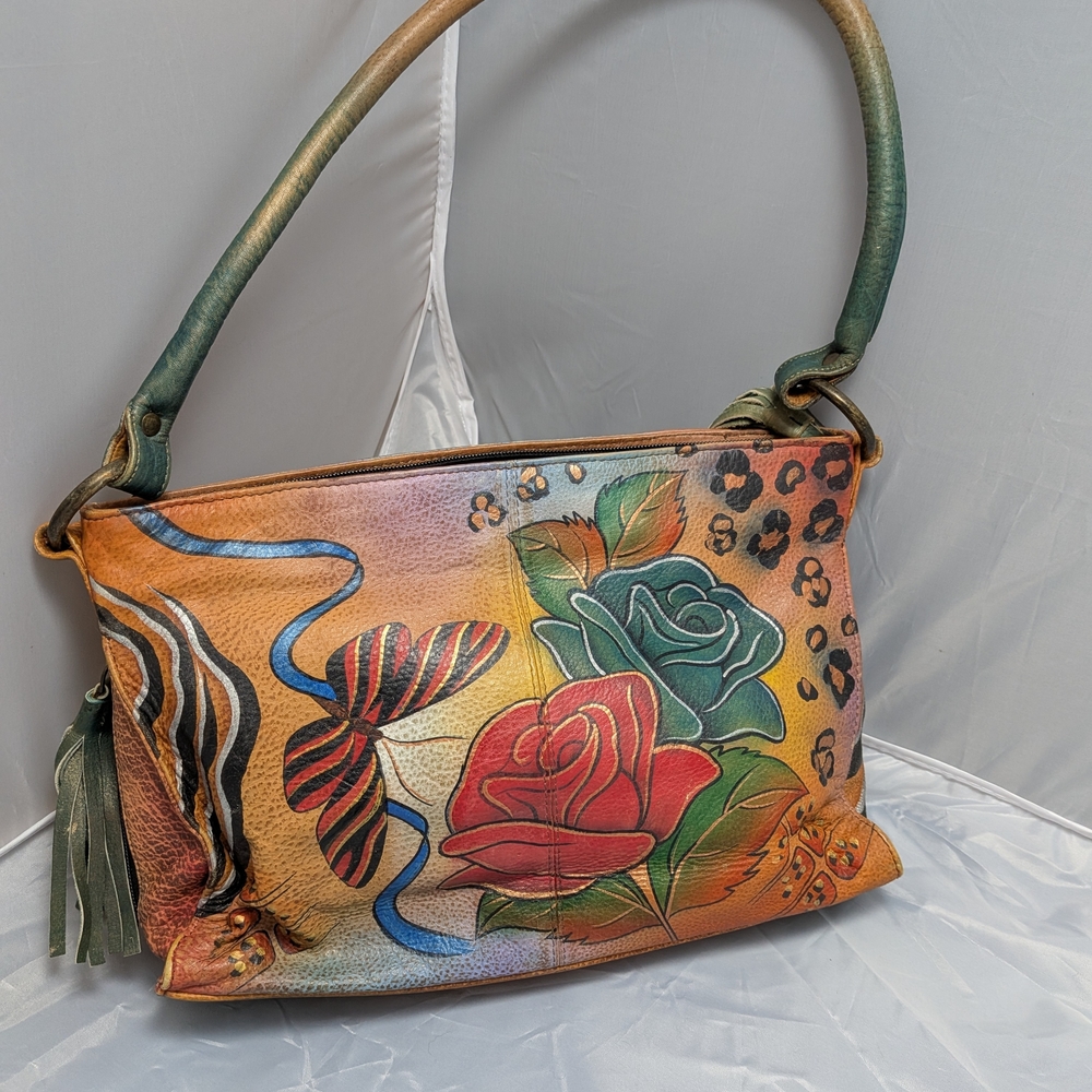 Anuschka Multicolor Floral Shoulder Bag
